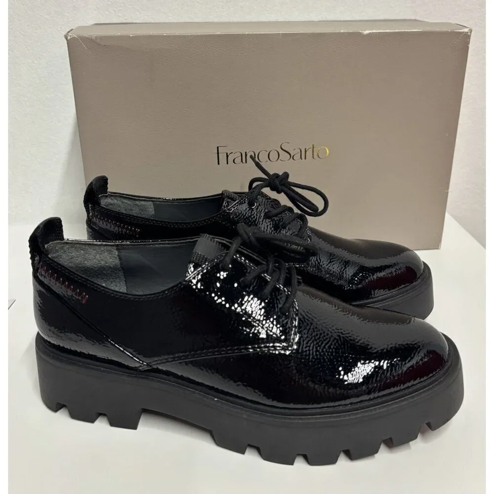 FRANCO SARTO / L-Balinlaced /  Black Patent /  Leather / Lug / Sole / Oxford